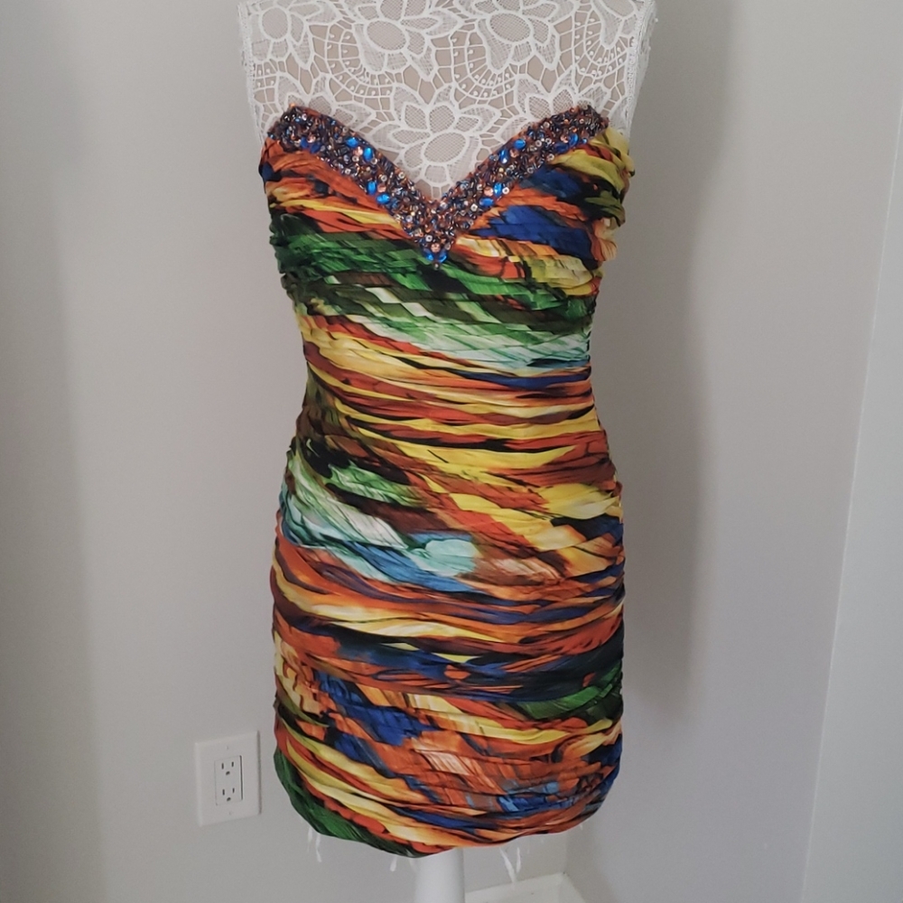 Cinderella Divine ruched colorful dress size 10